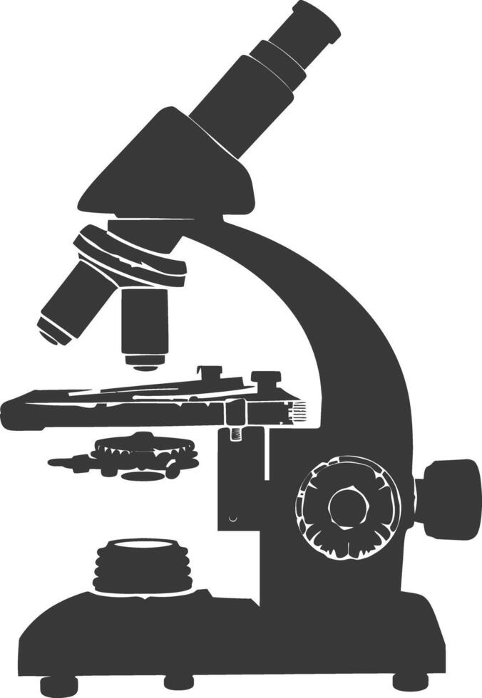 silueta microscopio negro color solamente vector