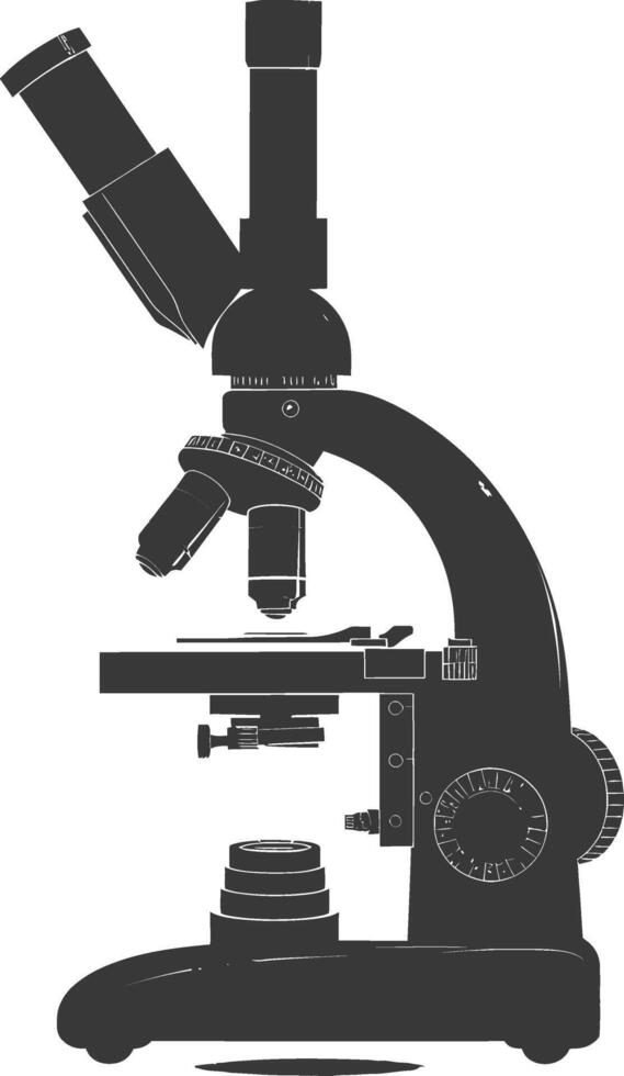 Silhouette microscope black color only vector