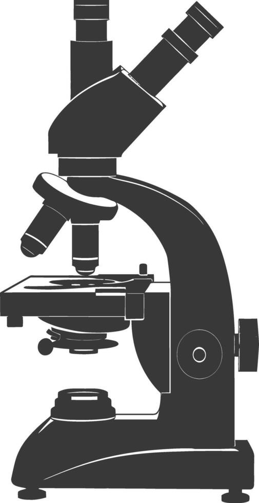 silueta microscopio negro color solamente vector