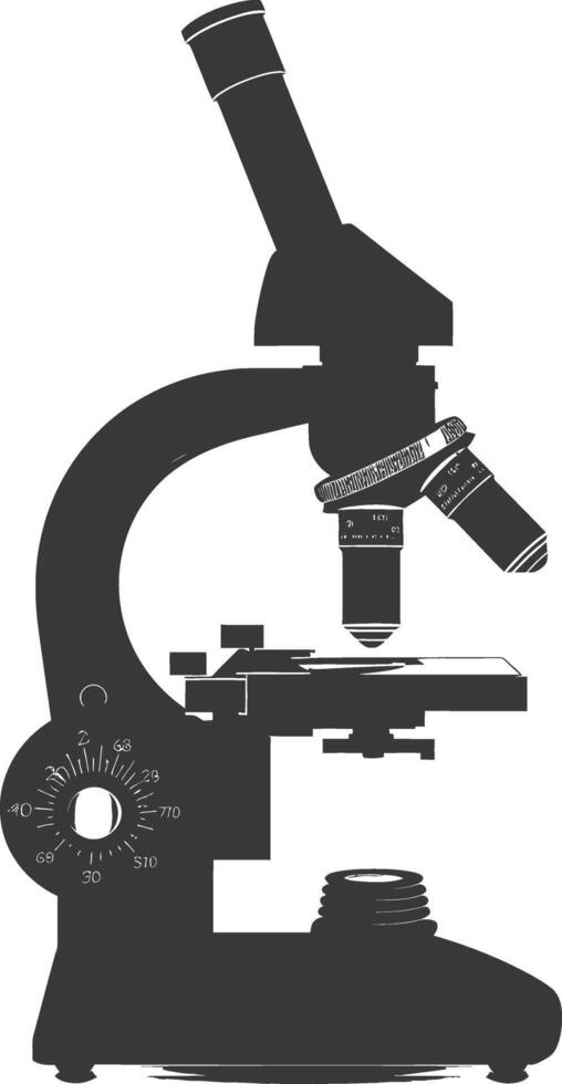 silueta microscopio negro color solamente vector