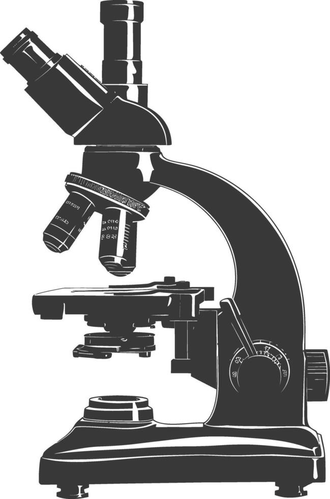 Silhouette microscope black color only vector