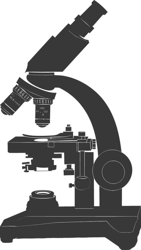 Silhouette microscope black color only vector
