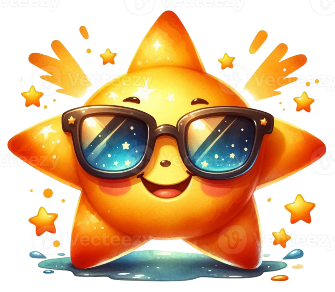 aigenerated star with sunglasses png