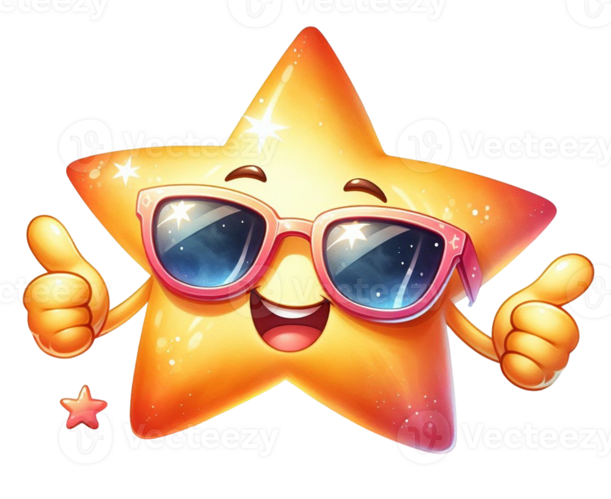 aigenerated star with sunglasses png