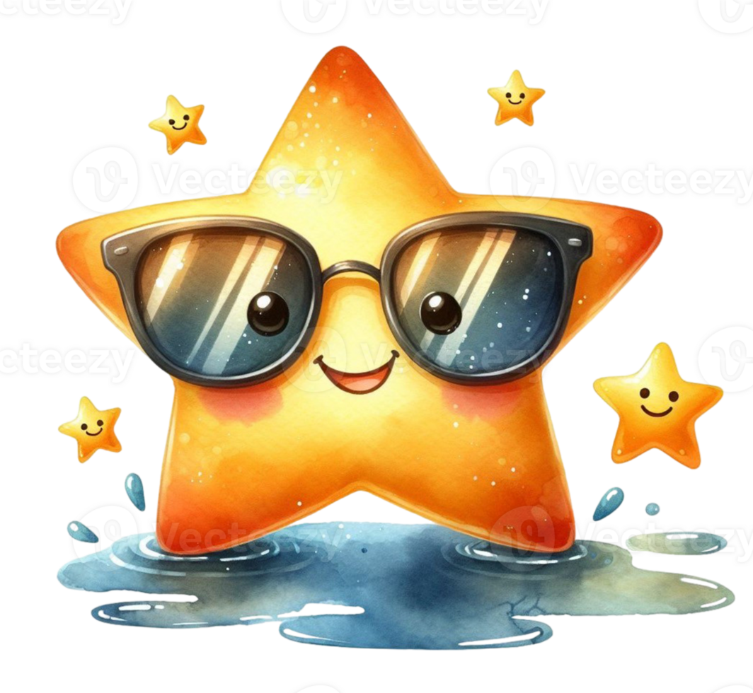 aigenerated star with sunglasses png