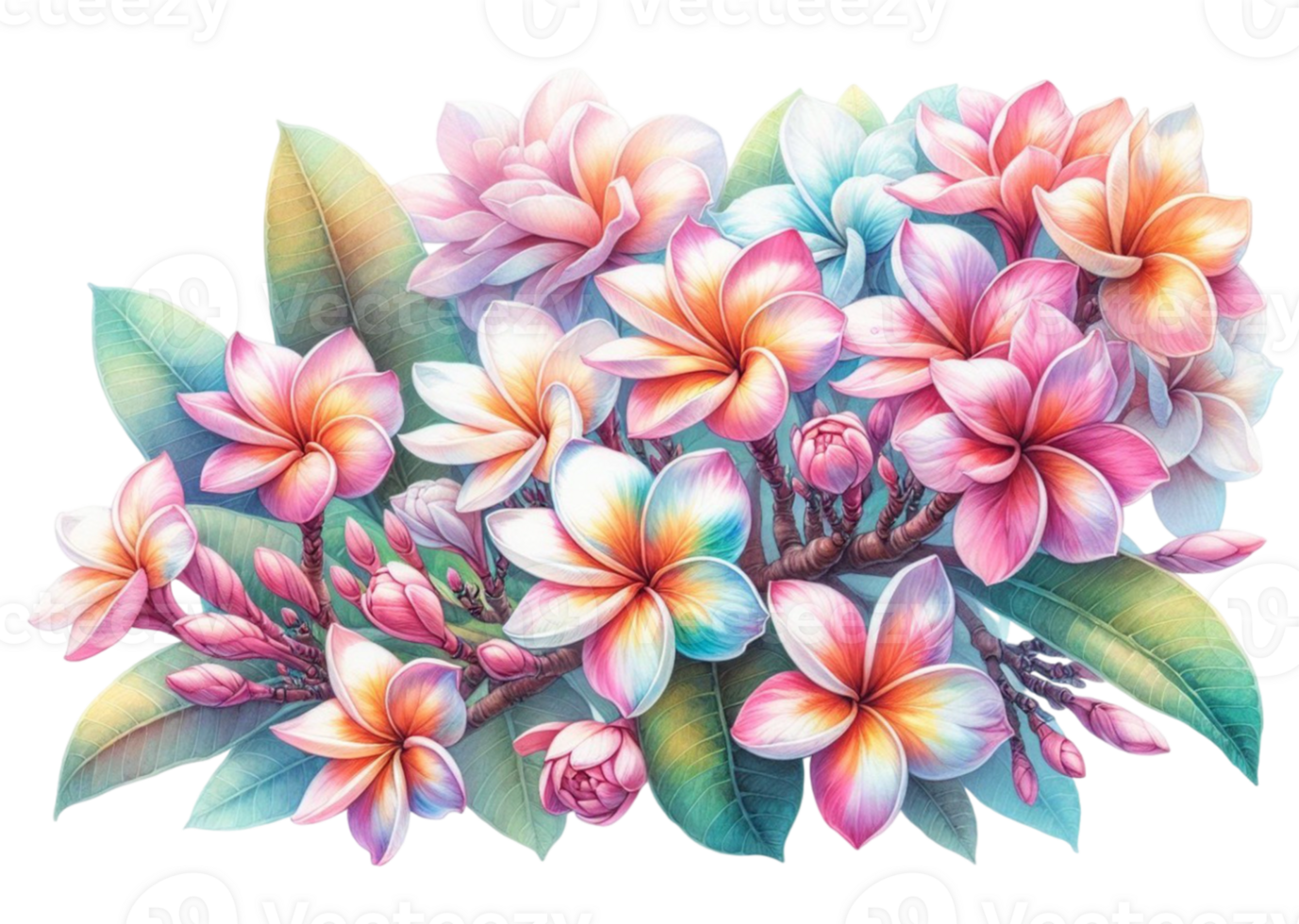 aigenerated a bouquet of flowers frangipani png