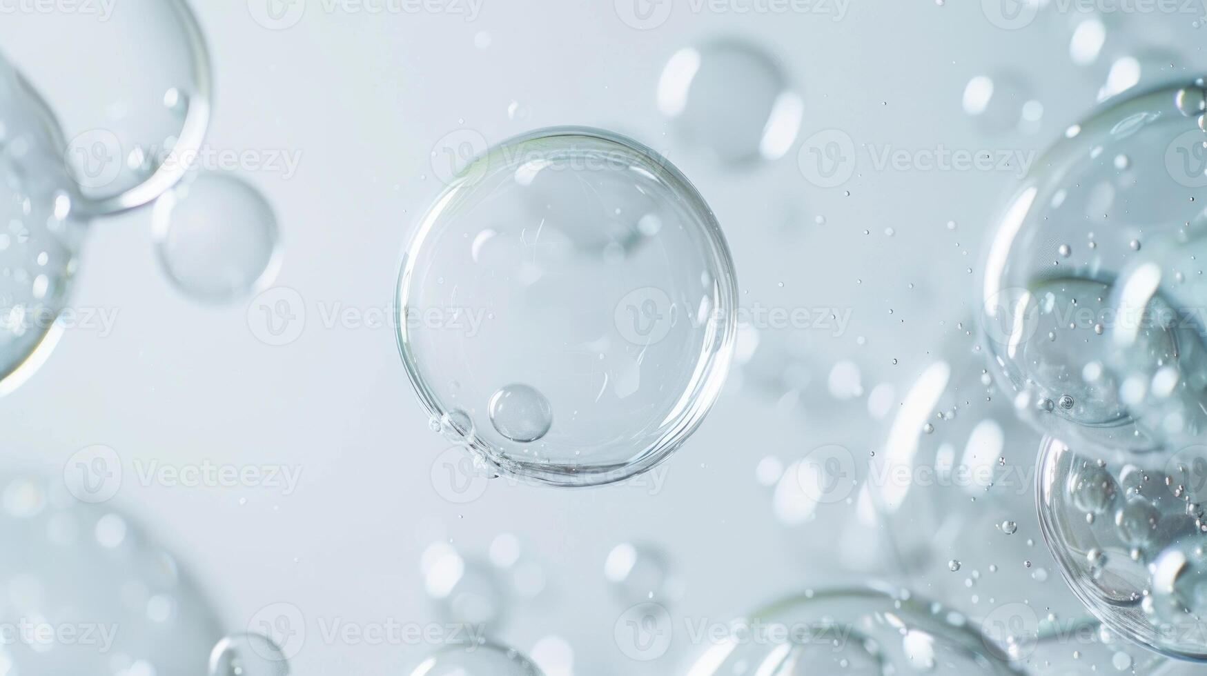 White background with soap bubbles. photo