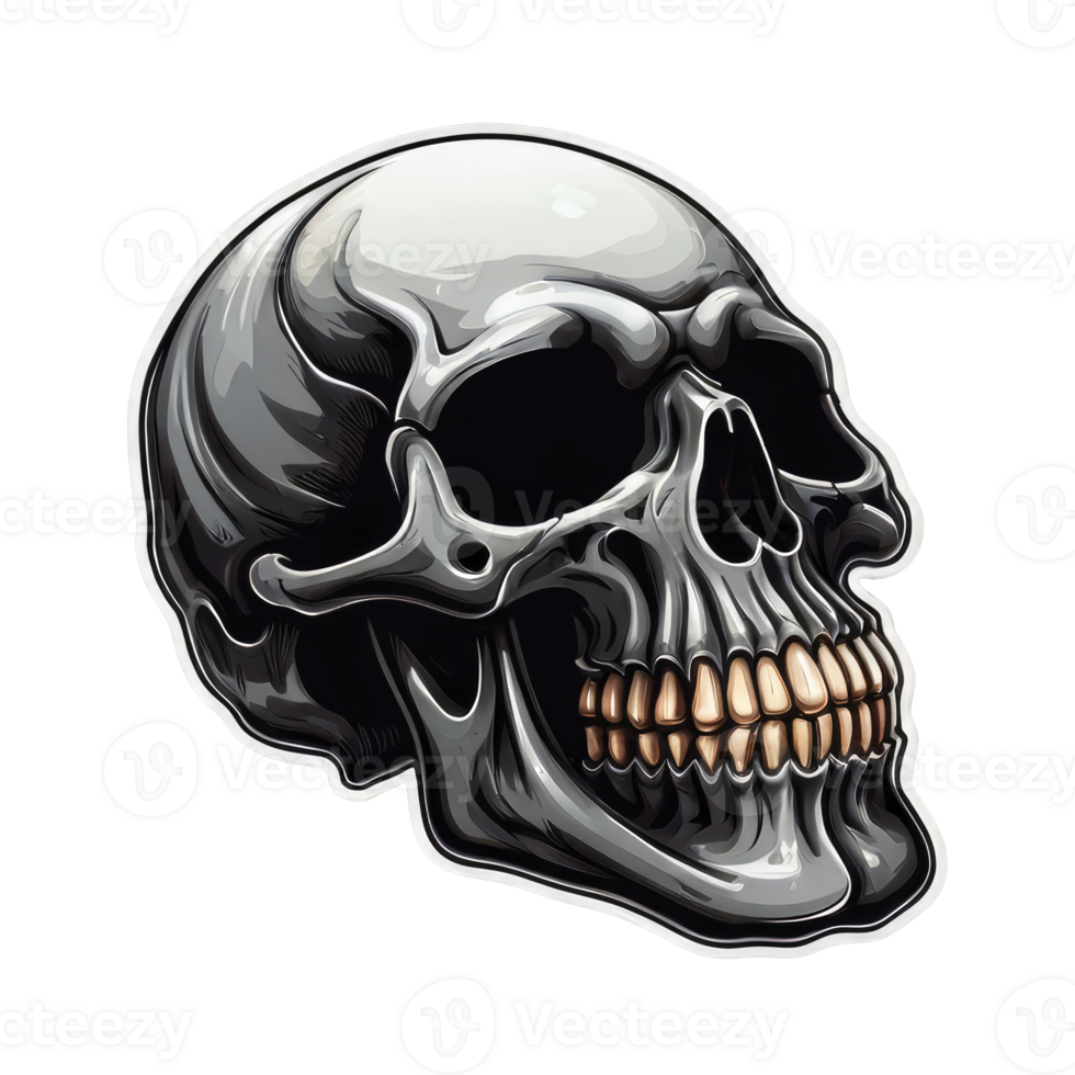 Skull head illustration png