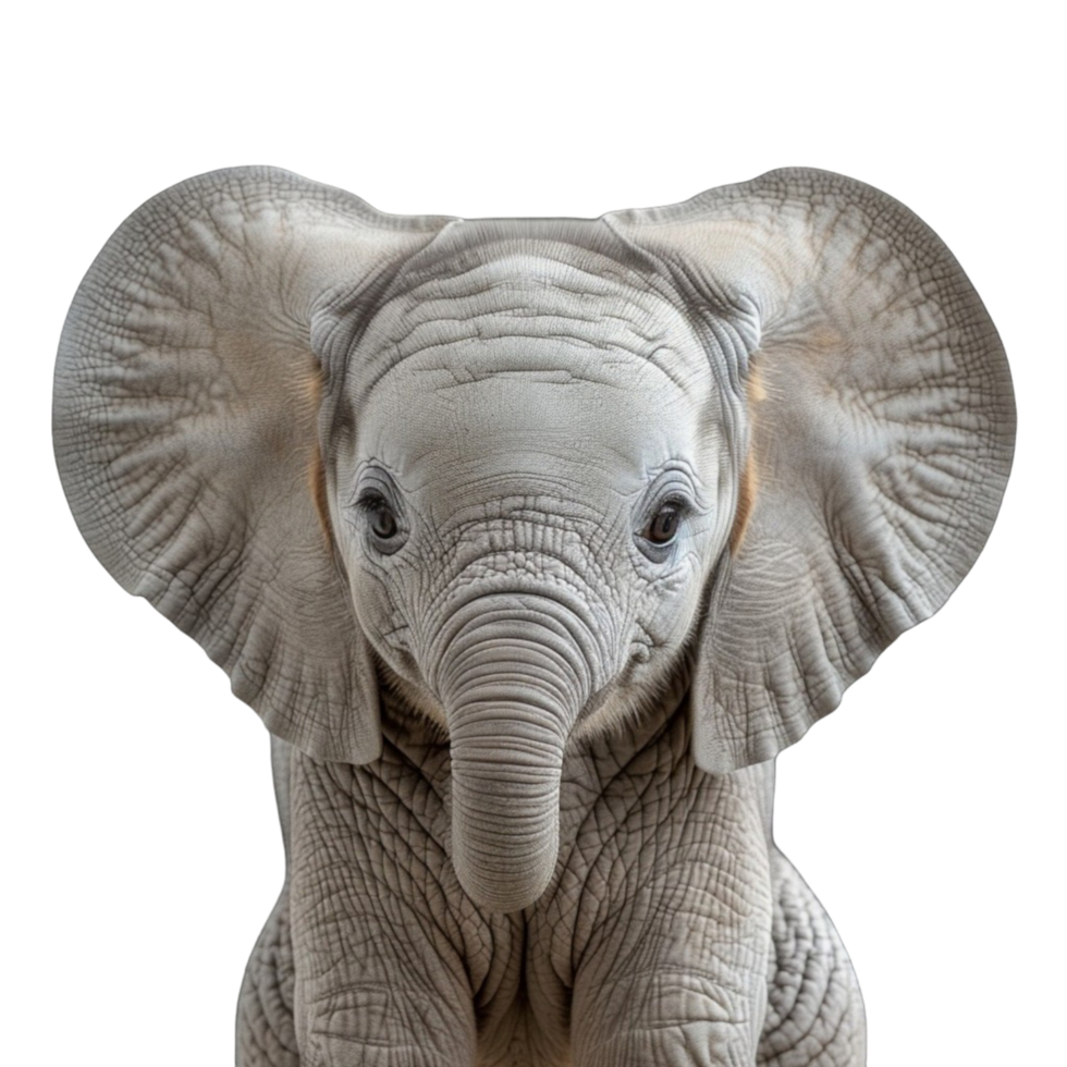 retrato de un bebé elefante, generado ai png