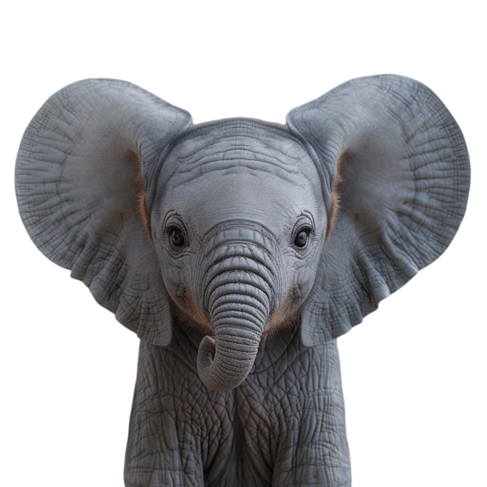 retrato do uma bebê elefante, gerado ai png