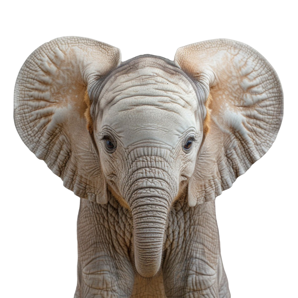 portret van een baby olifant, gegenereerd ai png