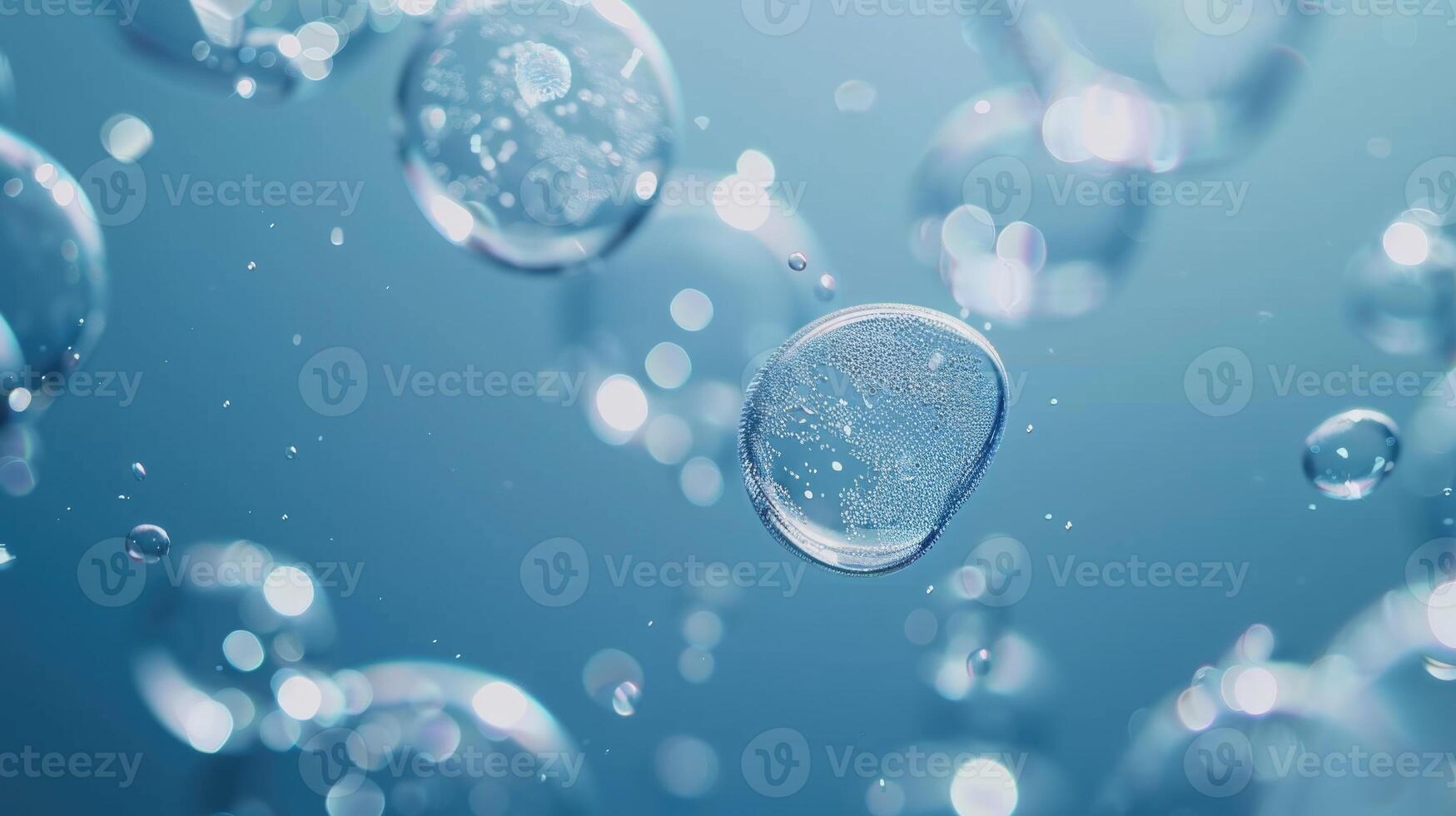 under water bubbles under water on blue background photo