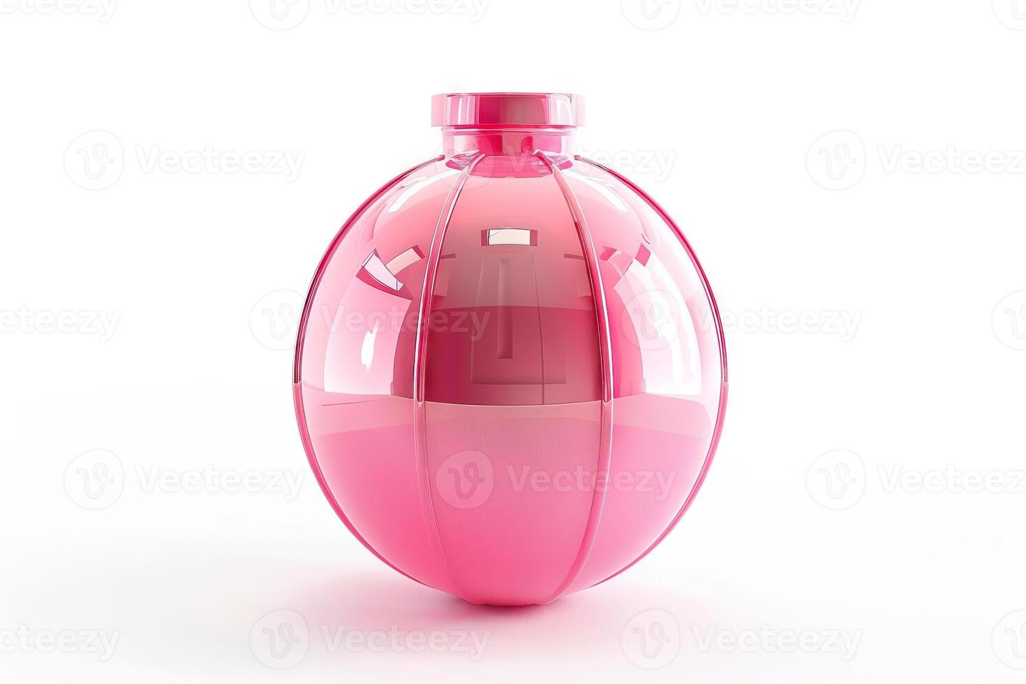3d render of pink bomb over white background photo
