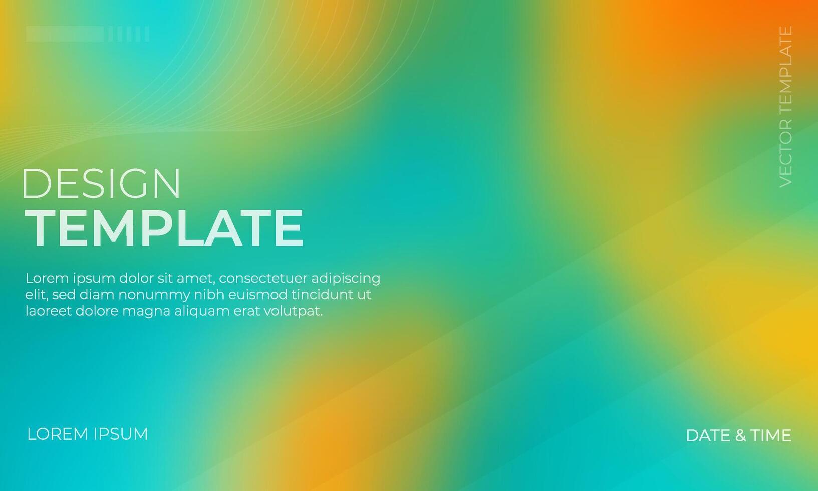 Beautiful Gradient Background in Green Orange and Turquoise Colors vector