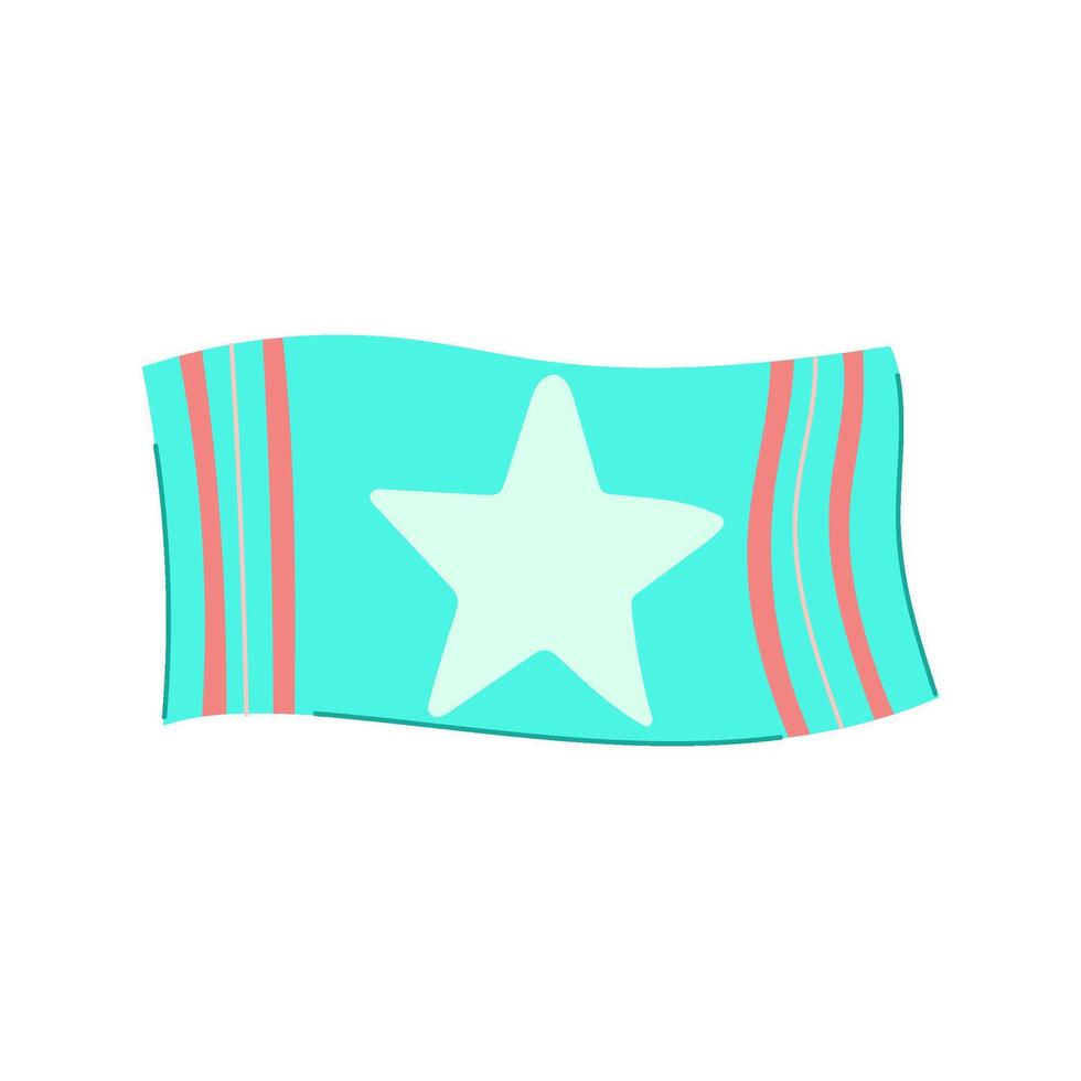 sand beach towel cartoon illustration vector