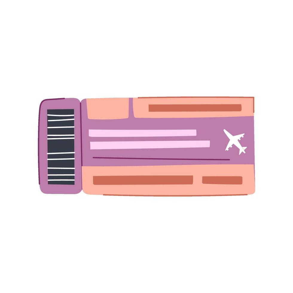 ticket boarding pass cartoon illustration vector