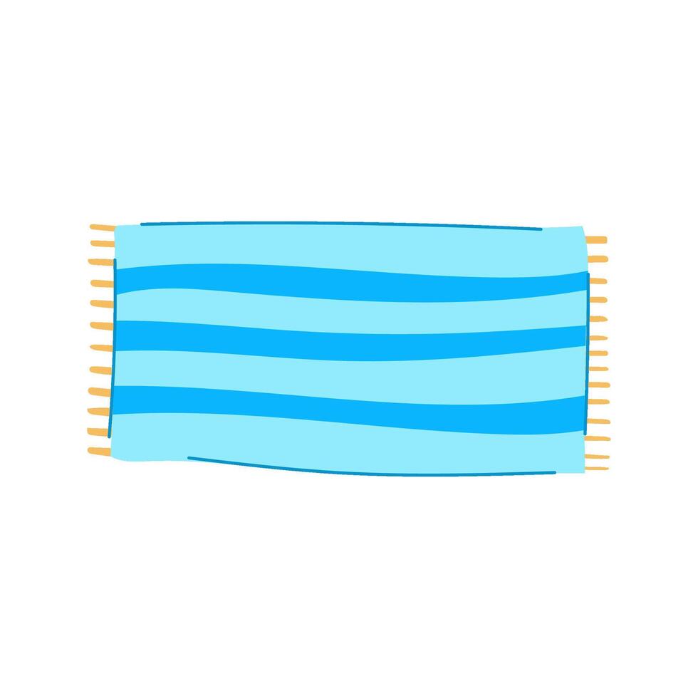 sun beach towel cartoon illustration vector