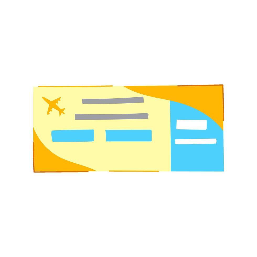 airport boarding pass cartoon illustration vector