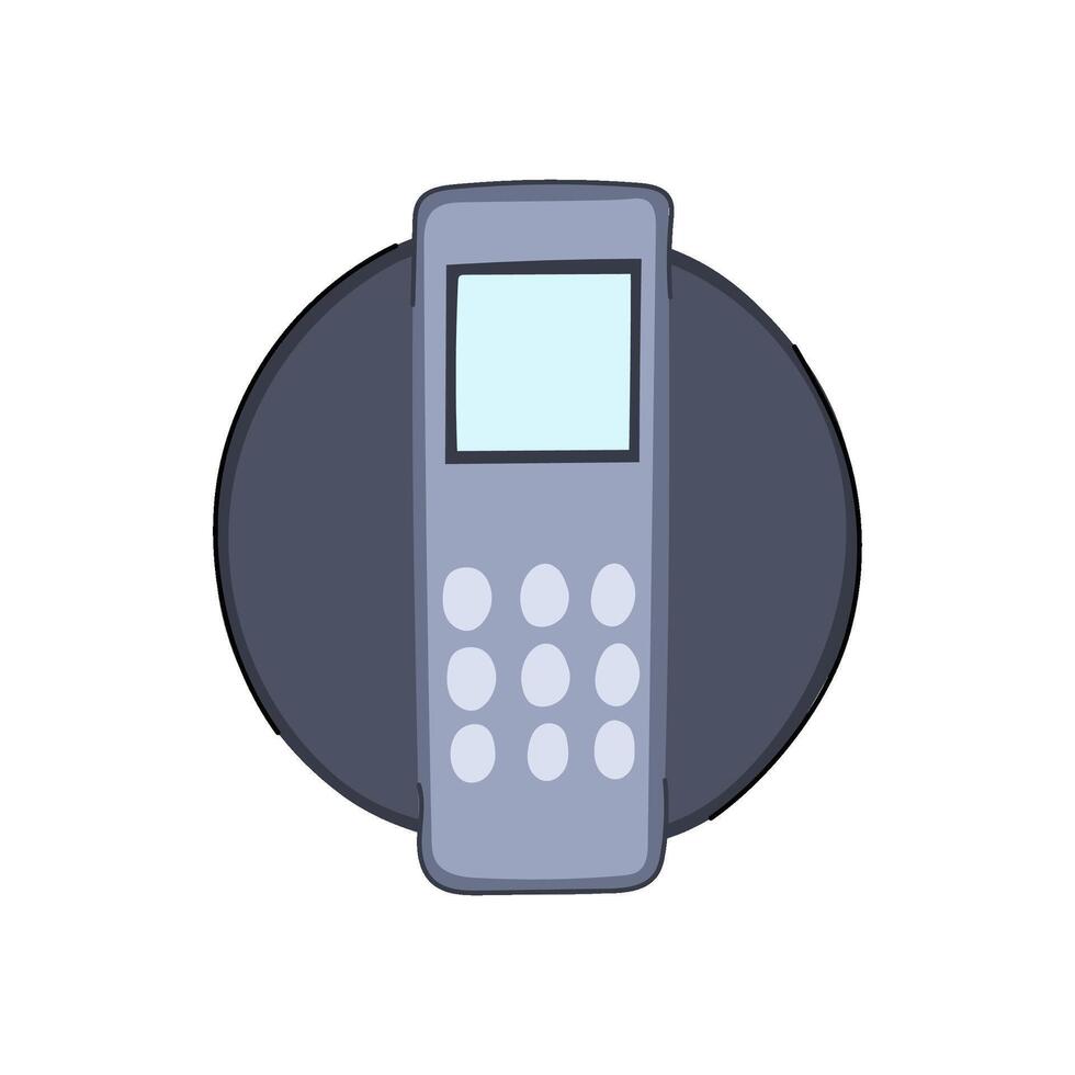 scanner biometric security device cartoon illustration vector