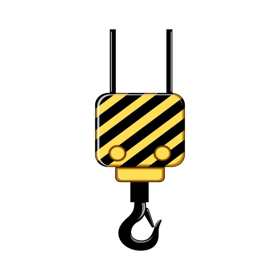construction crane hook cartoon illustration vector