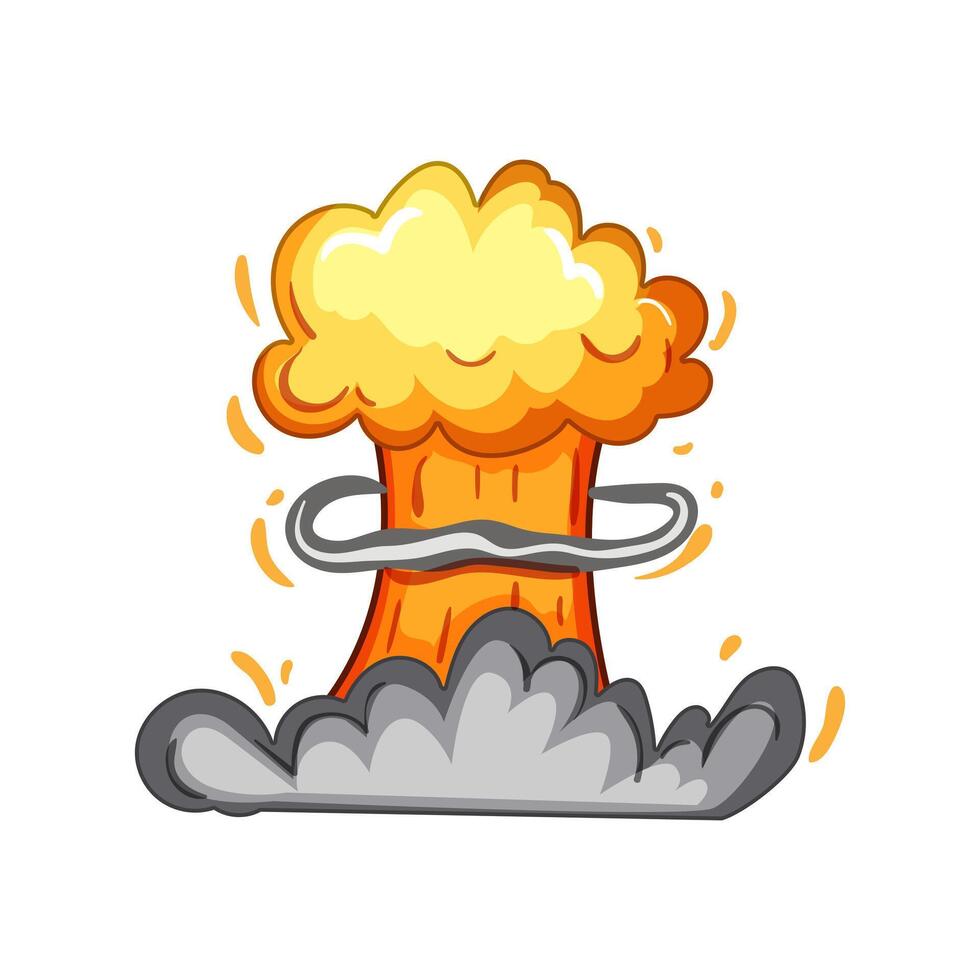 detonation explosion effect cartoon illustration vector