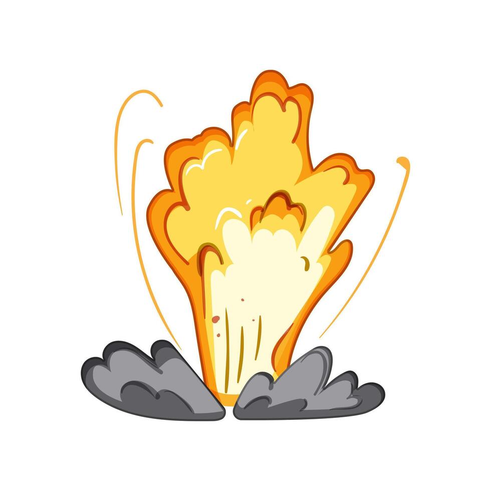 bola de fuego explosión efecto dibujos animados ilustración vector