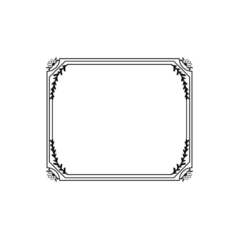 botanical floral frame cartoon illustration vector