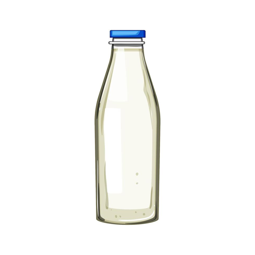 organic milk bottle cartoon illustration vector