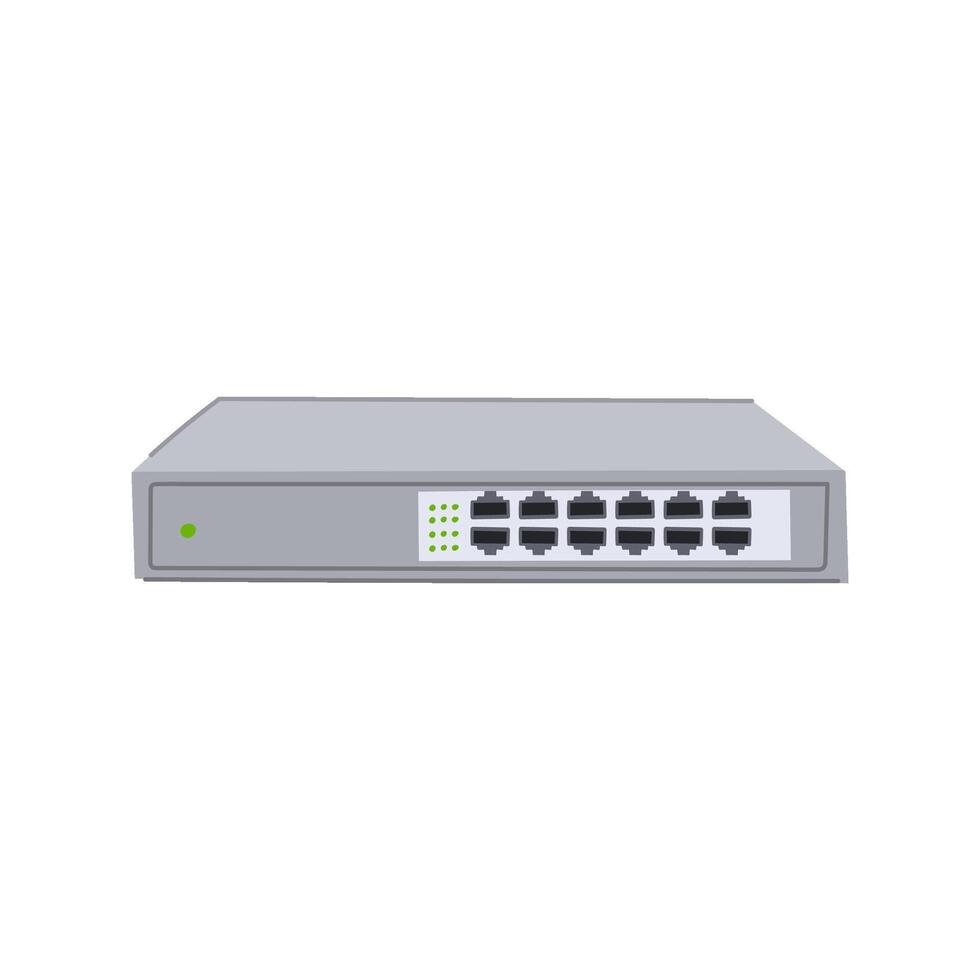 lan network switch cartoon illustration vector