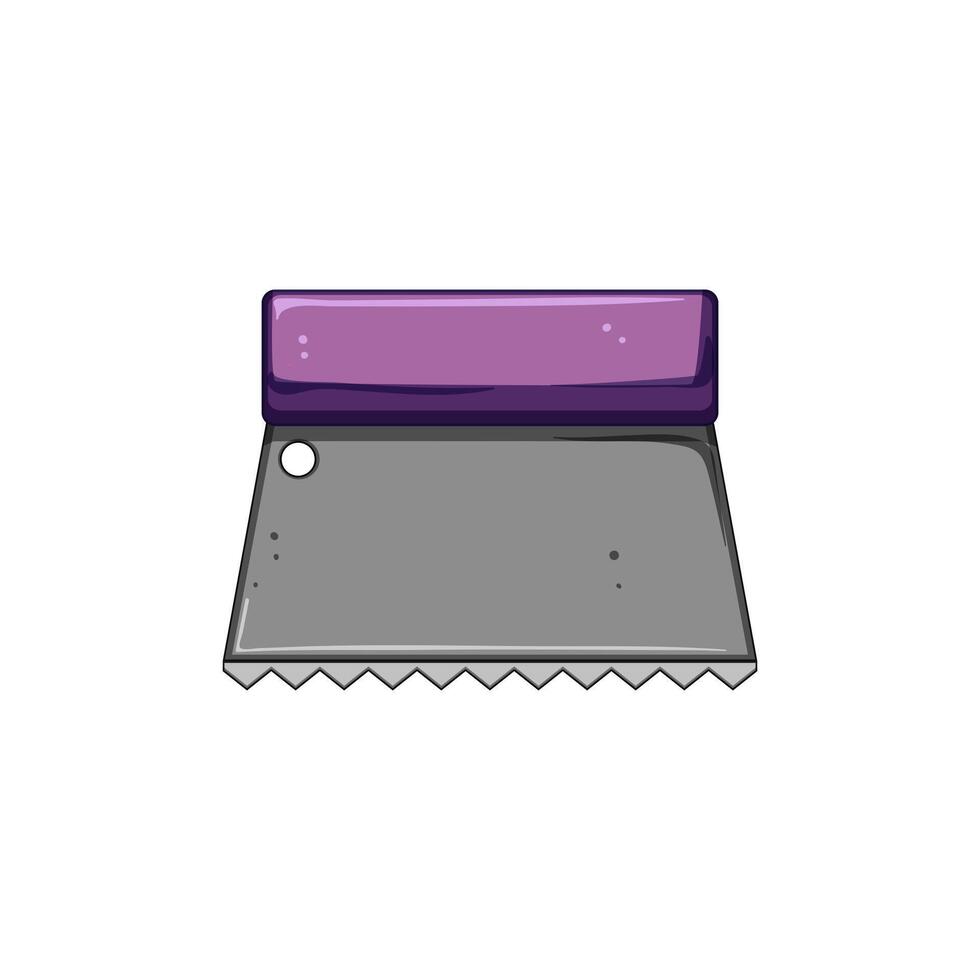 surface notched trowel cartoon illustration vector