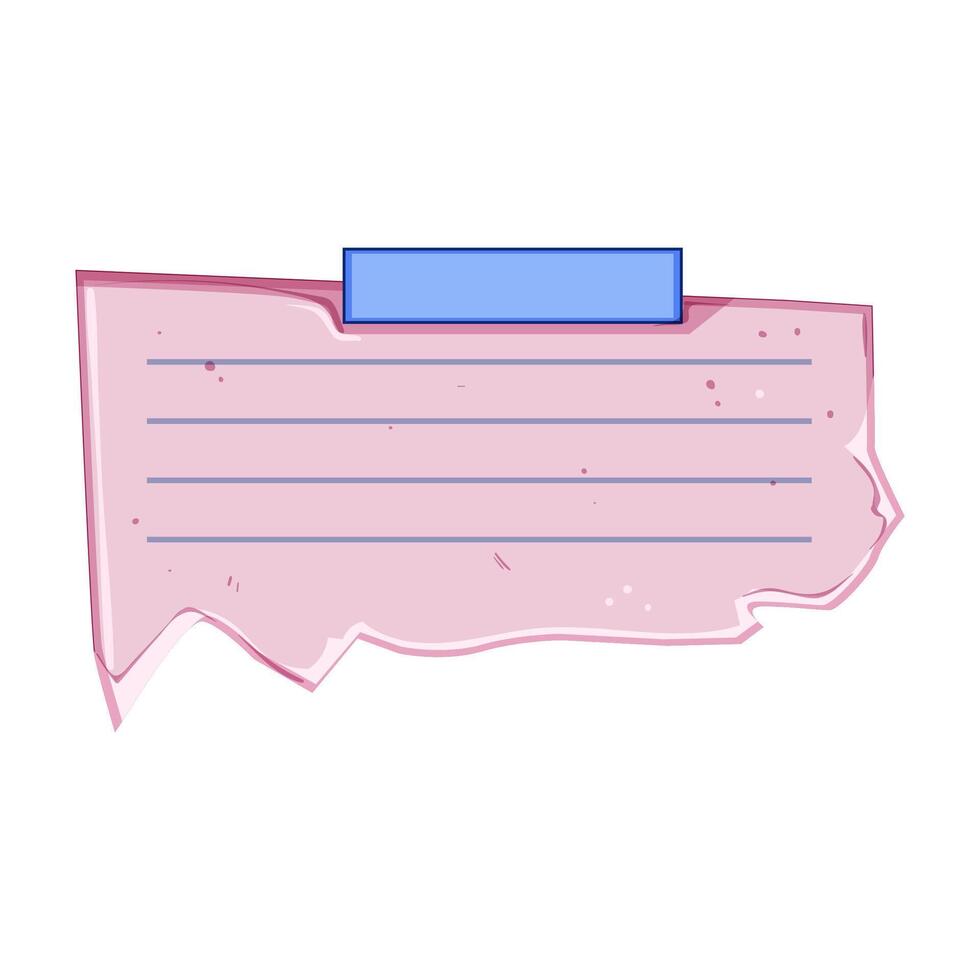 important pinned torn paper notes cartoon illustration vector