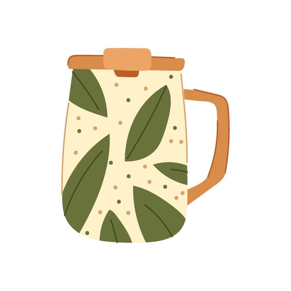 travel reusable coffee cup cartoon illustration vector