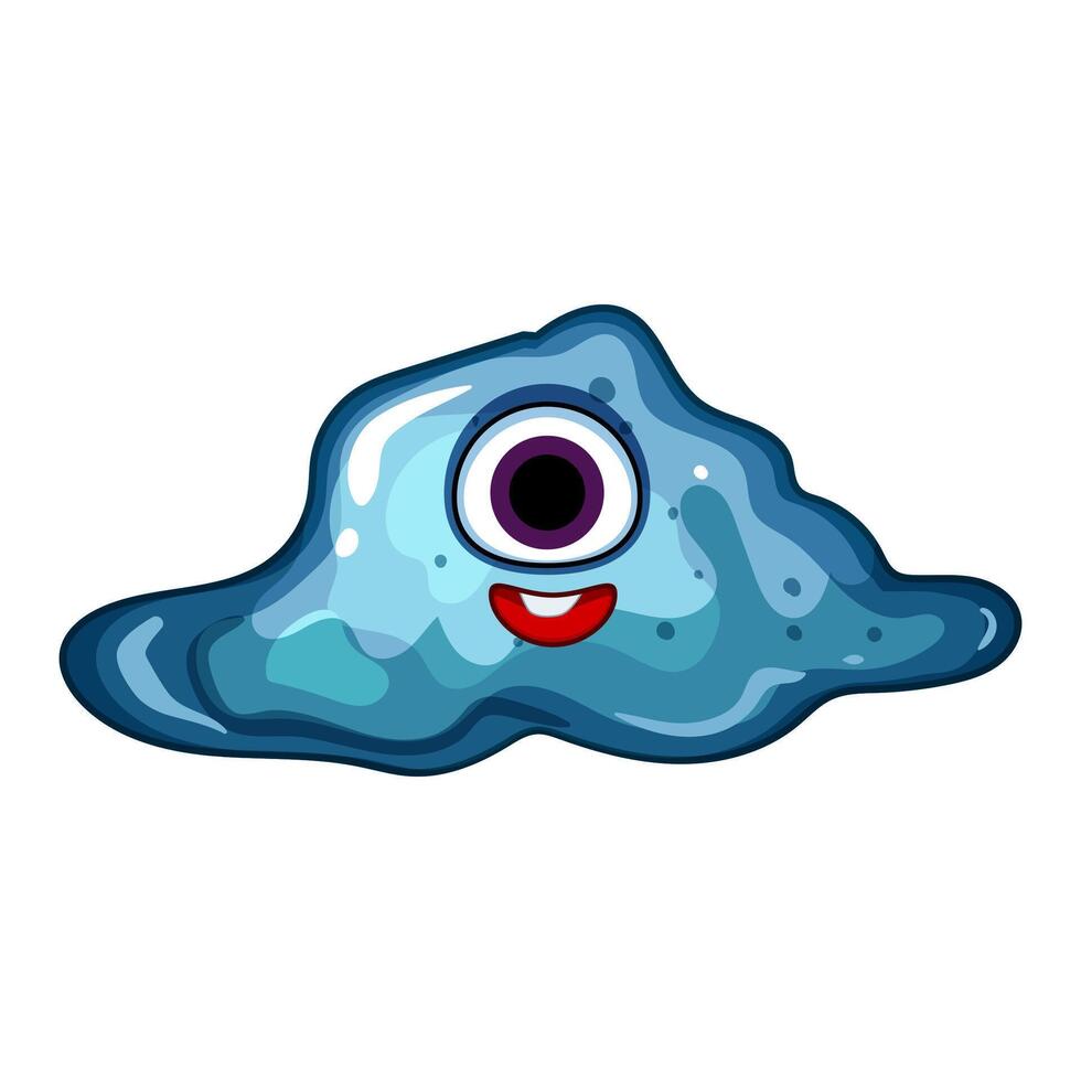 relief slime character cartoon illustration vector