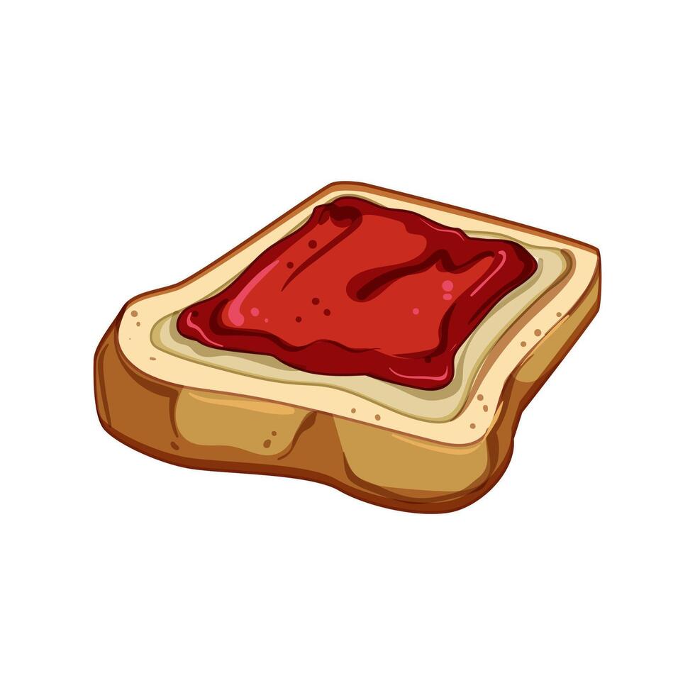 spread toast jam cartoon illustration vector