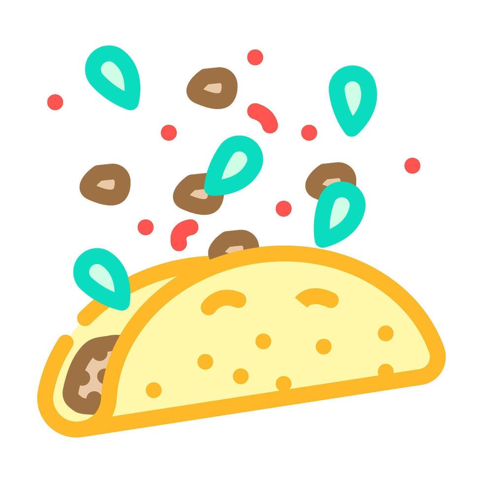 taco fast food color icon illustration vector