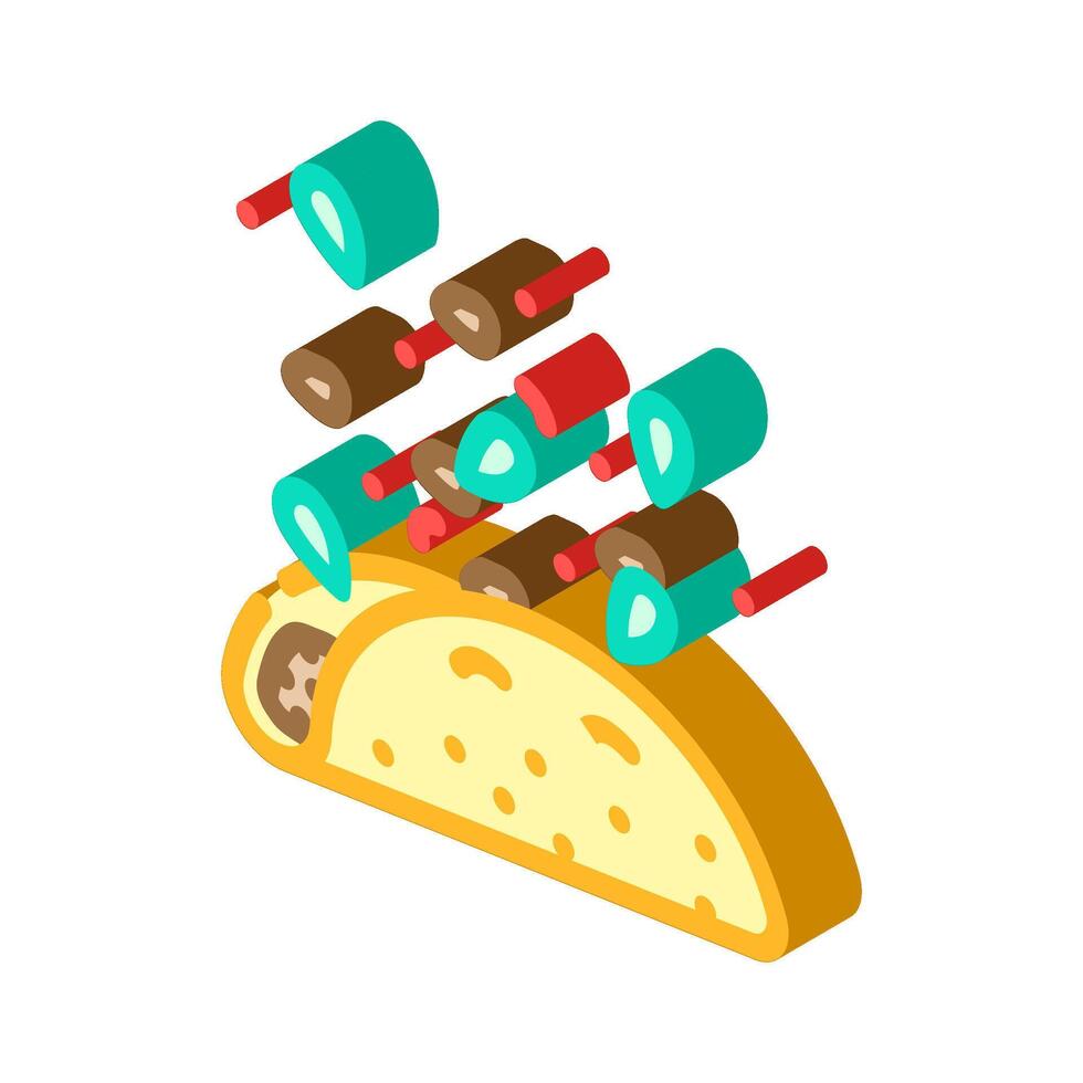 taco fast food isometric icon illustration vector