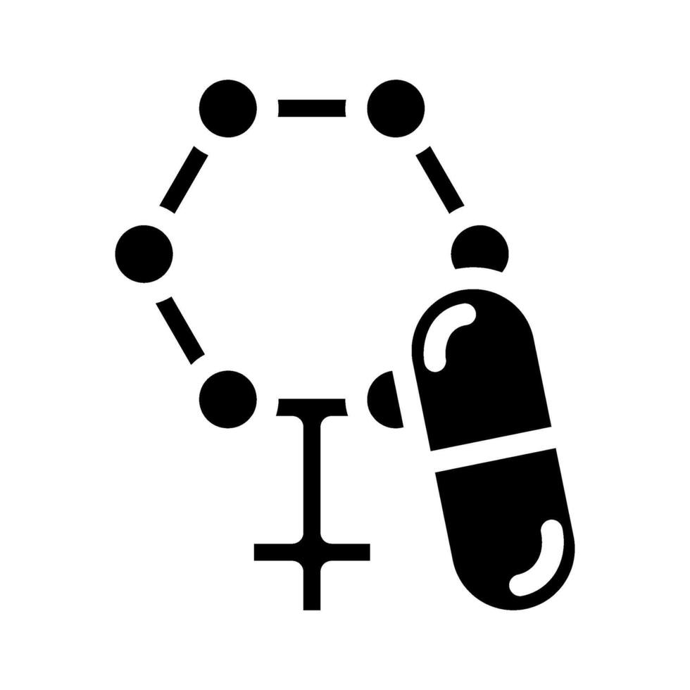 hormonas medicamentos farmacia glifo icono ilustración vector