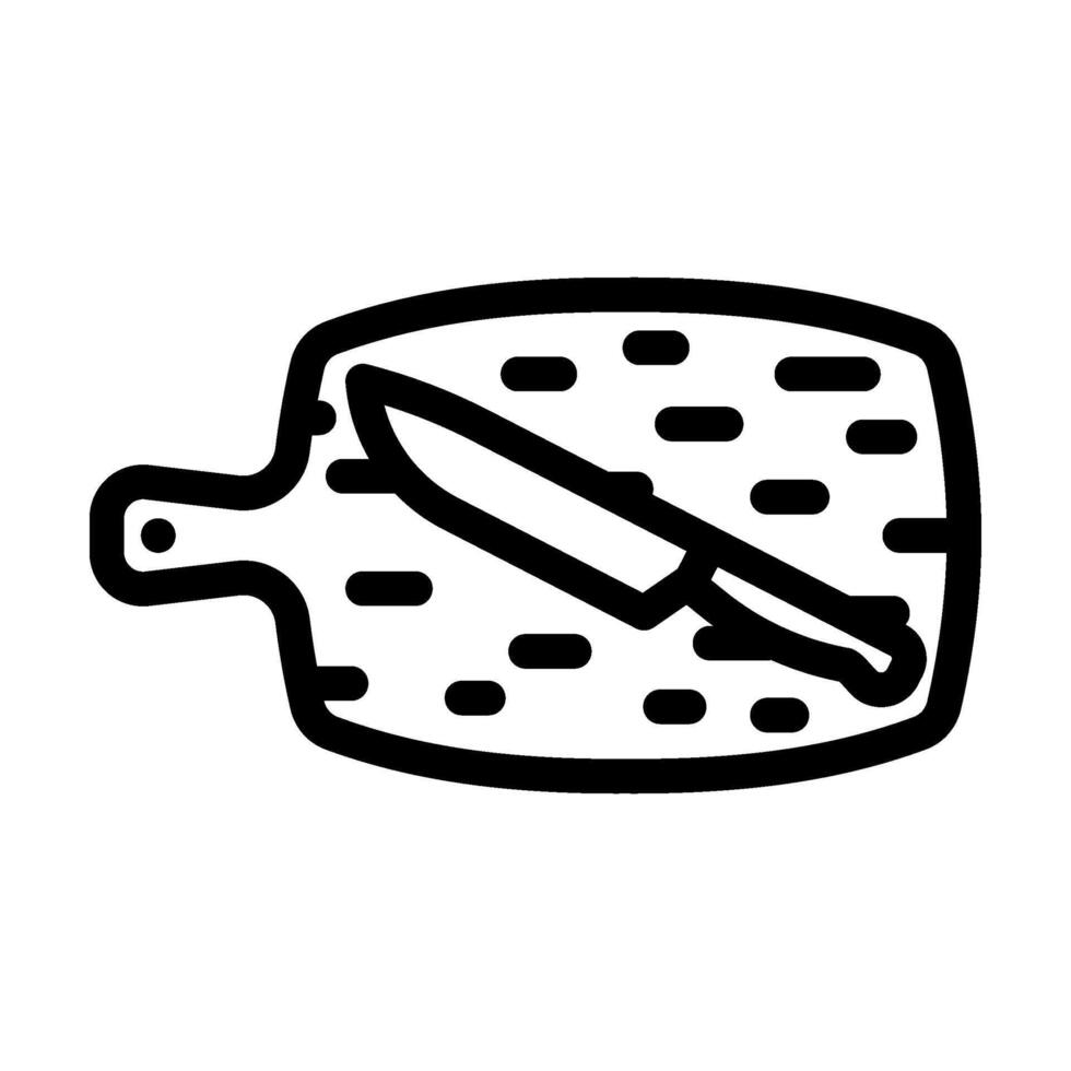 cutting board restaurant equipment line icon illustration vector