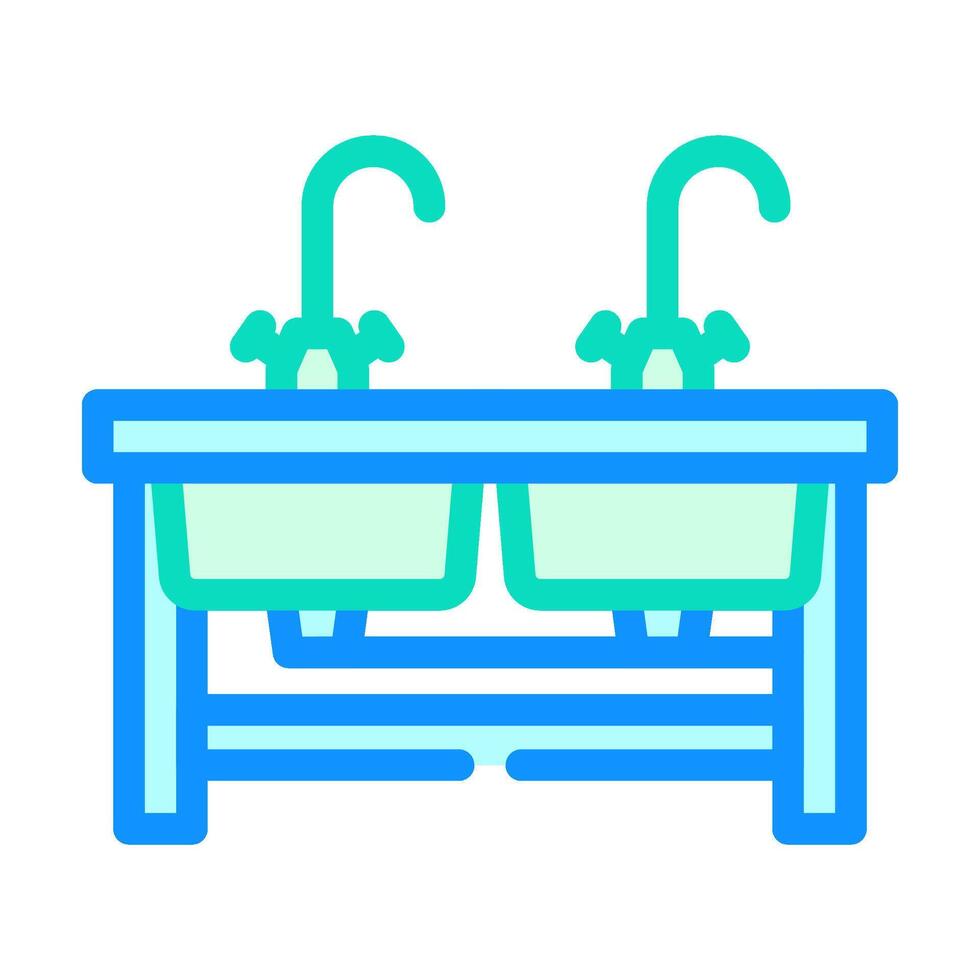 sinks restaurant equipment color icon illustration vector