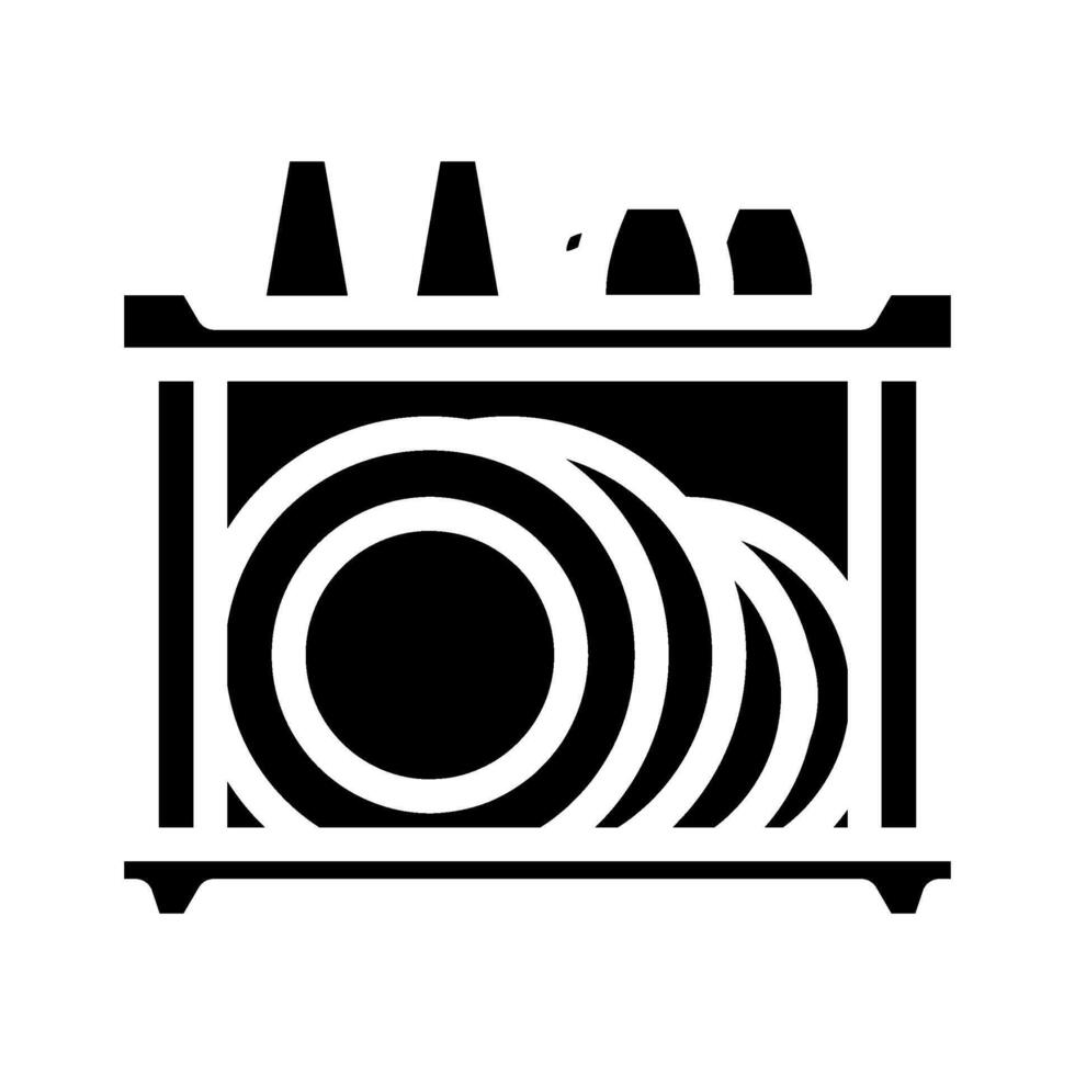 dish rack restaurant equipment glyph icon illustration vector