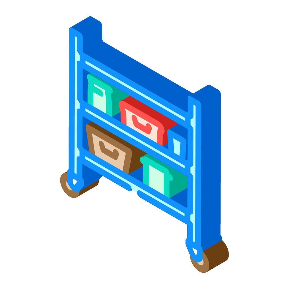 shelving restaurant equipment isometric icon illustration vector