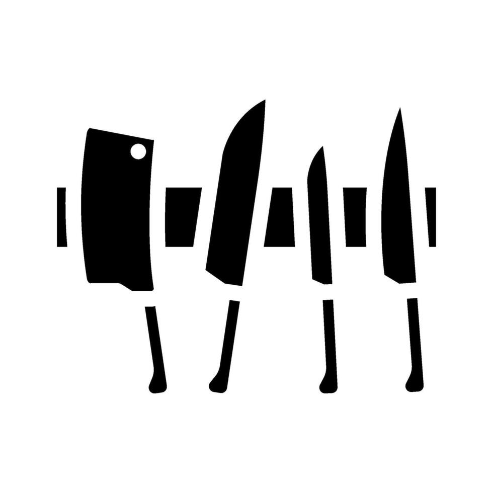 chef knives restaurant equipment glyph icon illustration vector