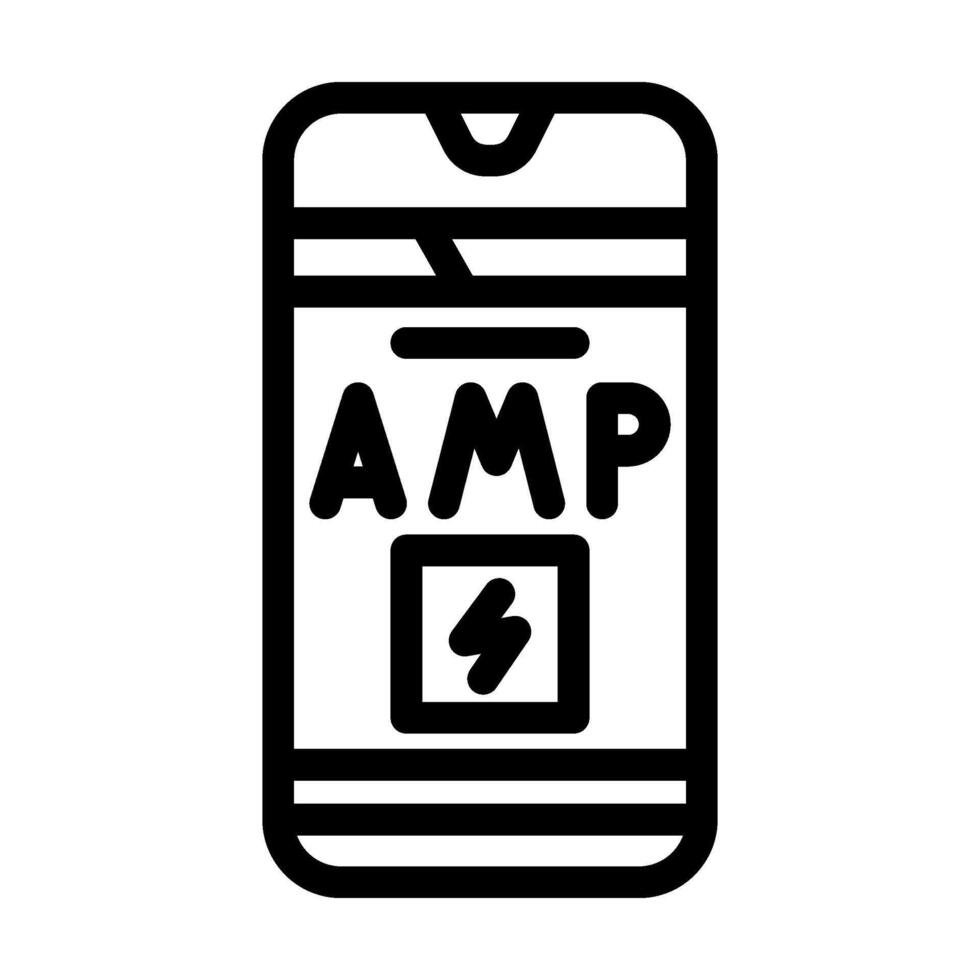 amp accelerated mobile pages seo line icon illustration vector