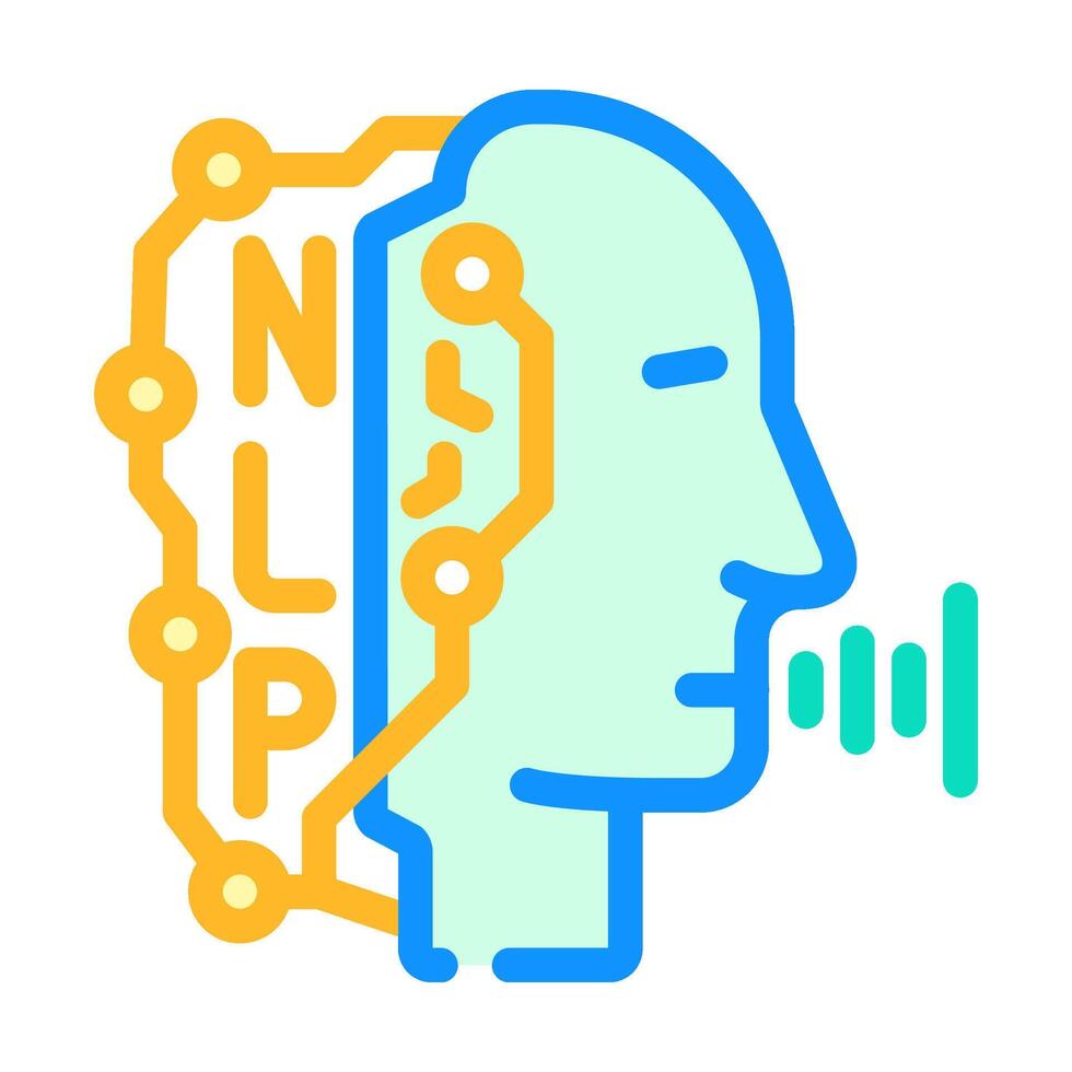 natural language processing nlp seo color icon illustration vector