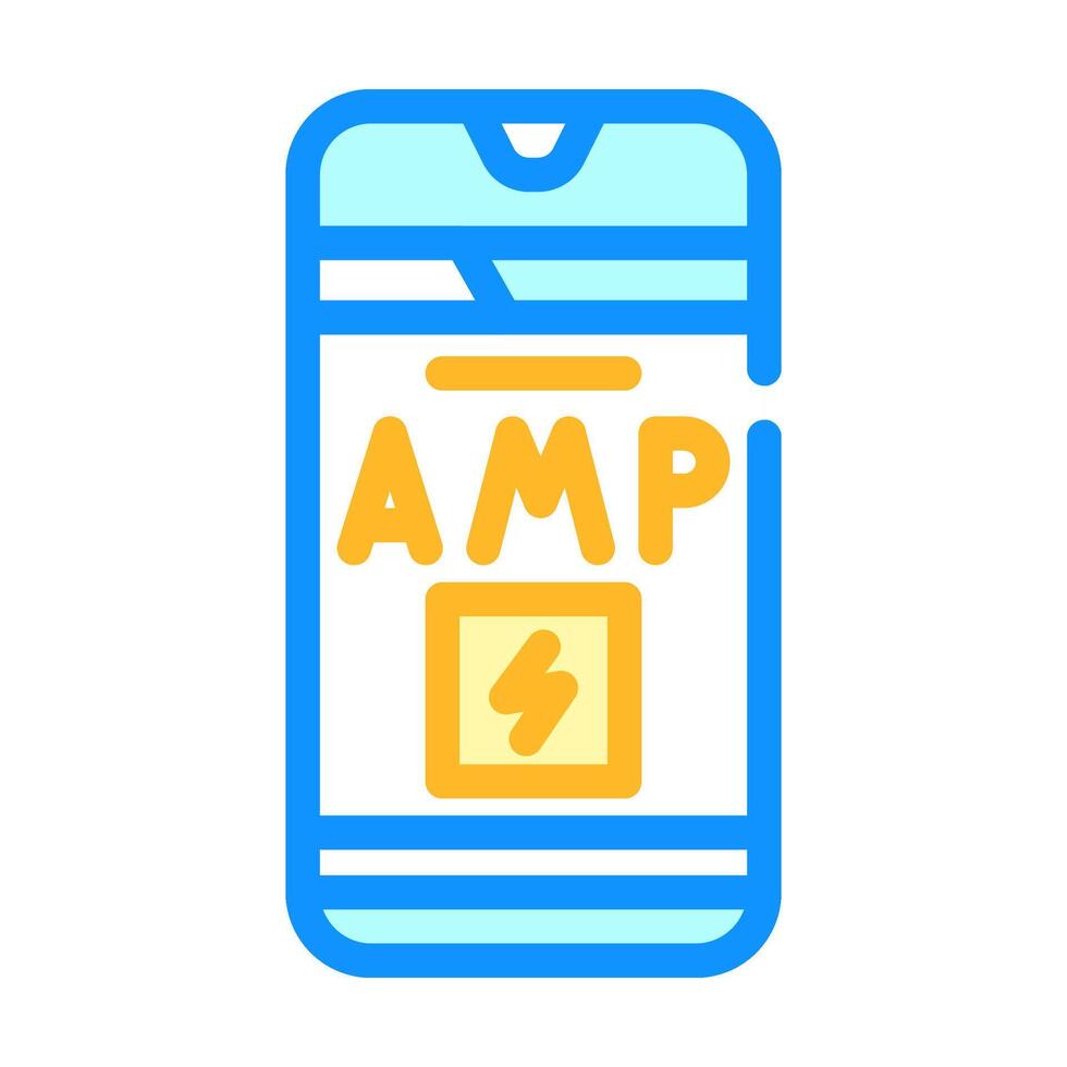 amp accelerated mobile pages seo color icon illustration vector