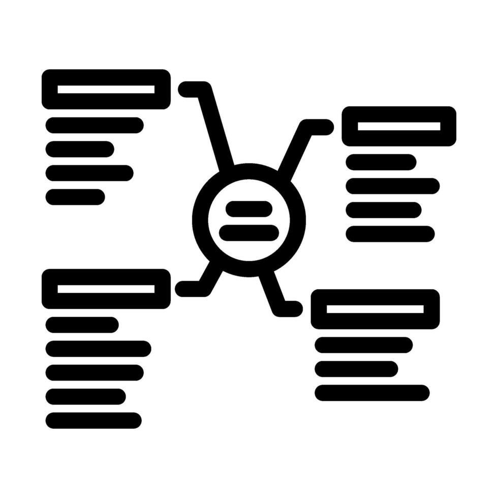 keyword clustering seo line icon illustration vector