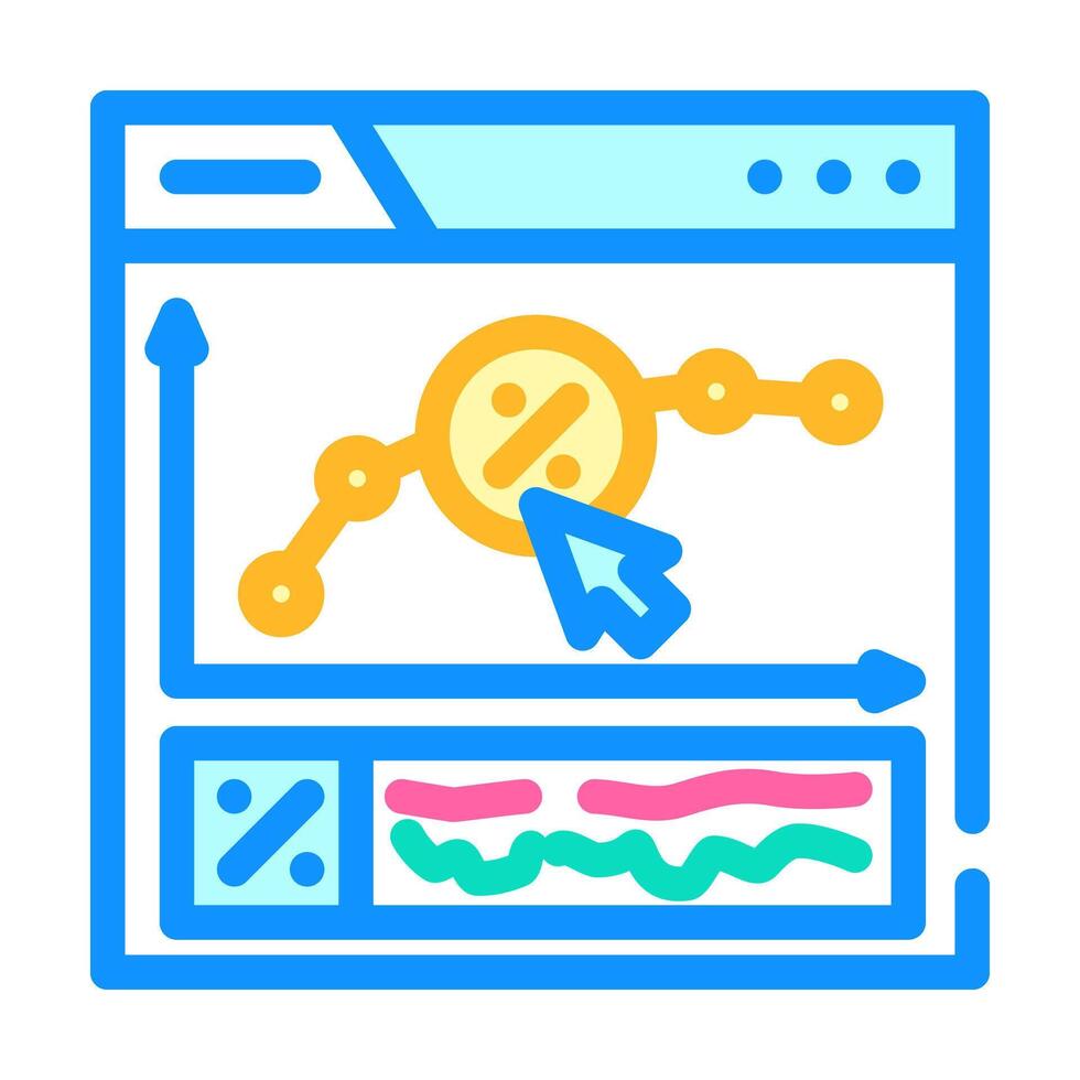 organic click through rate seo color icon illustration vector