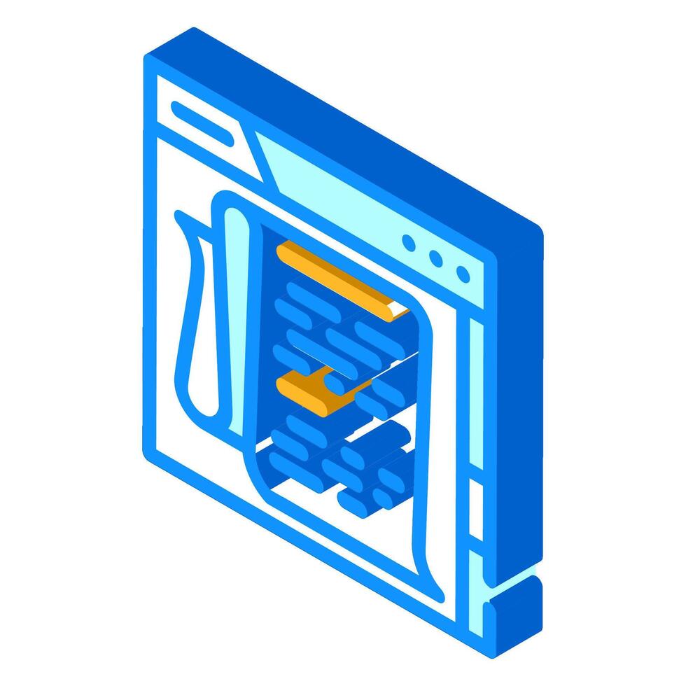 long form content seo isometric icon illustration vector