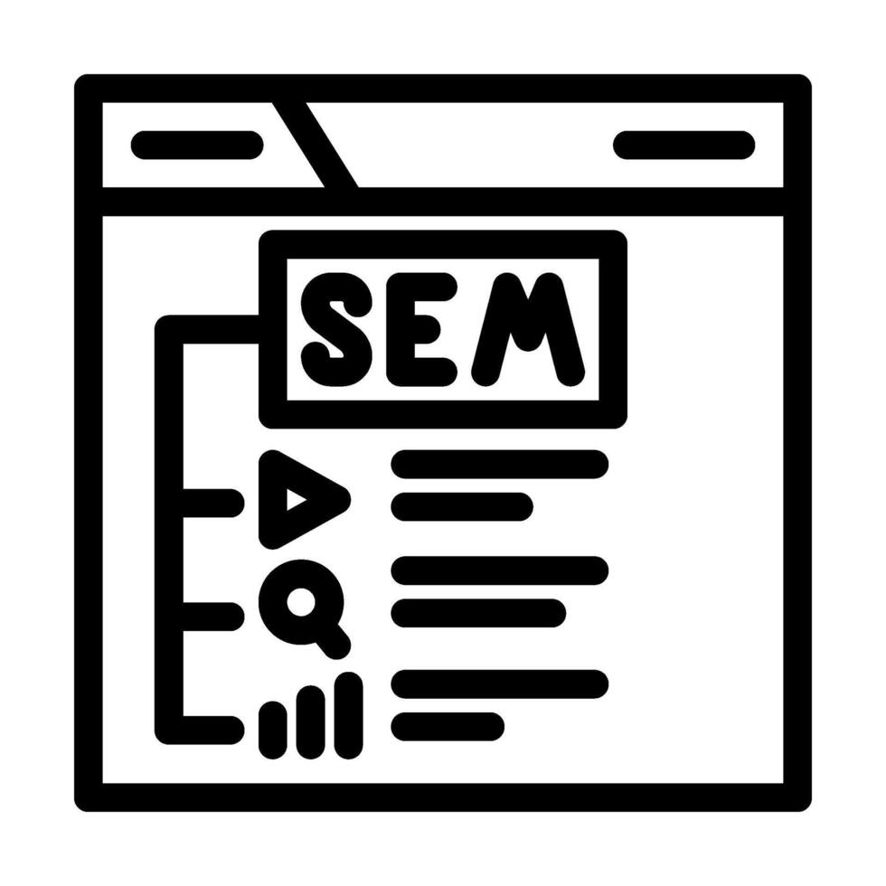 search engine marketing sem seo line icon illustration vector