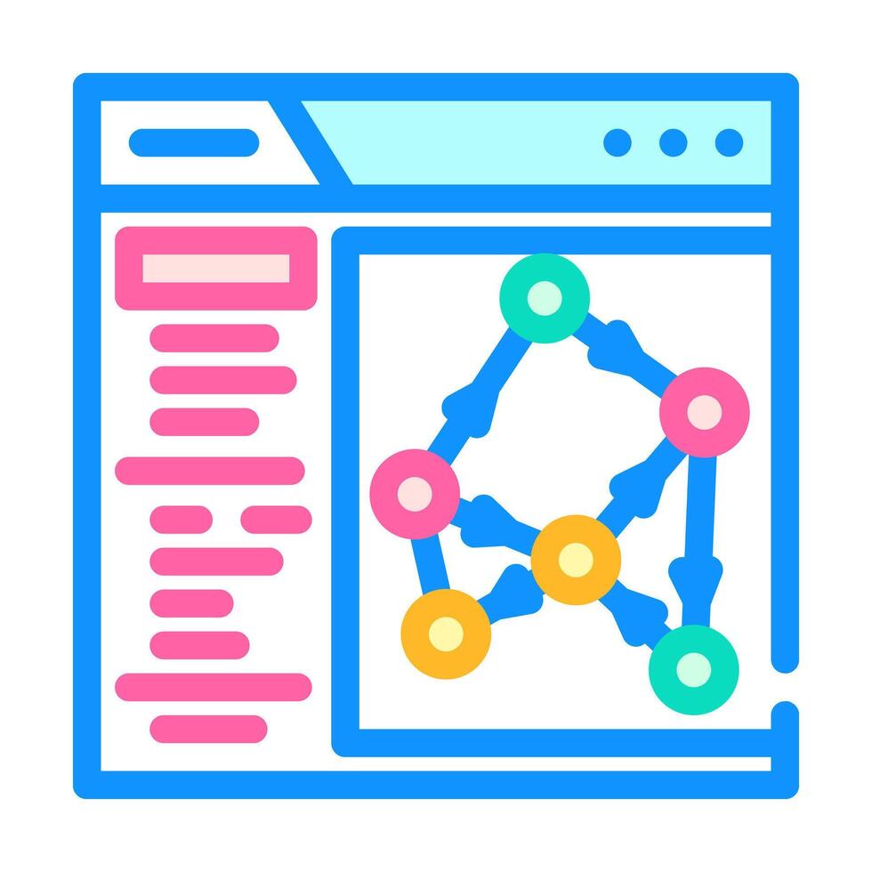 conocimiento grafico seo color icono ilustración vector